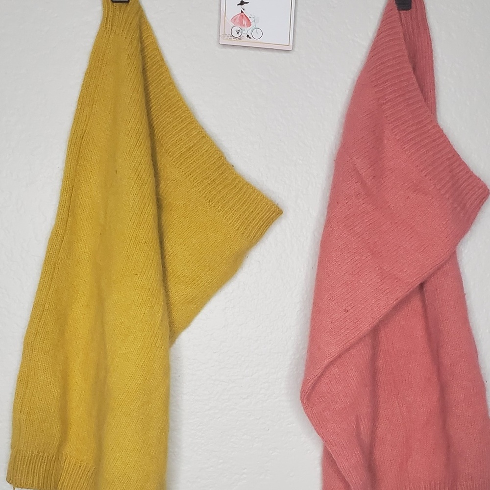 Wool Scarfs Yellow/Pink